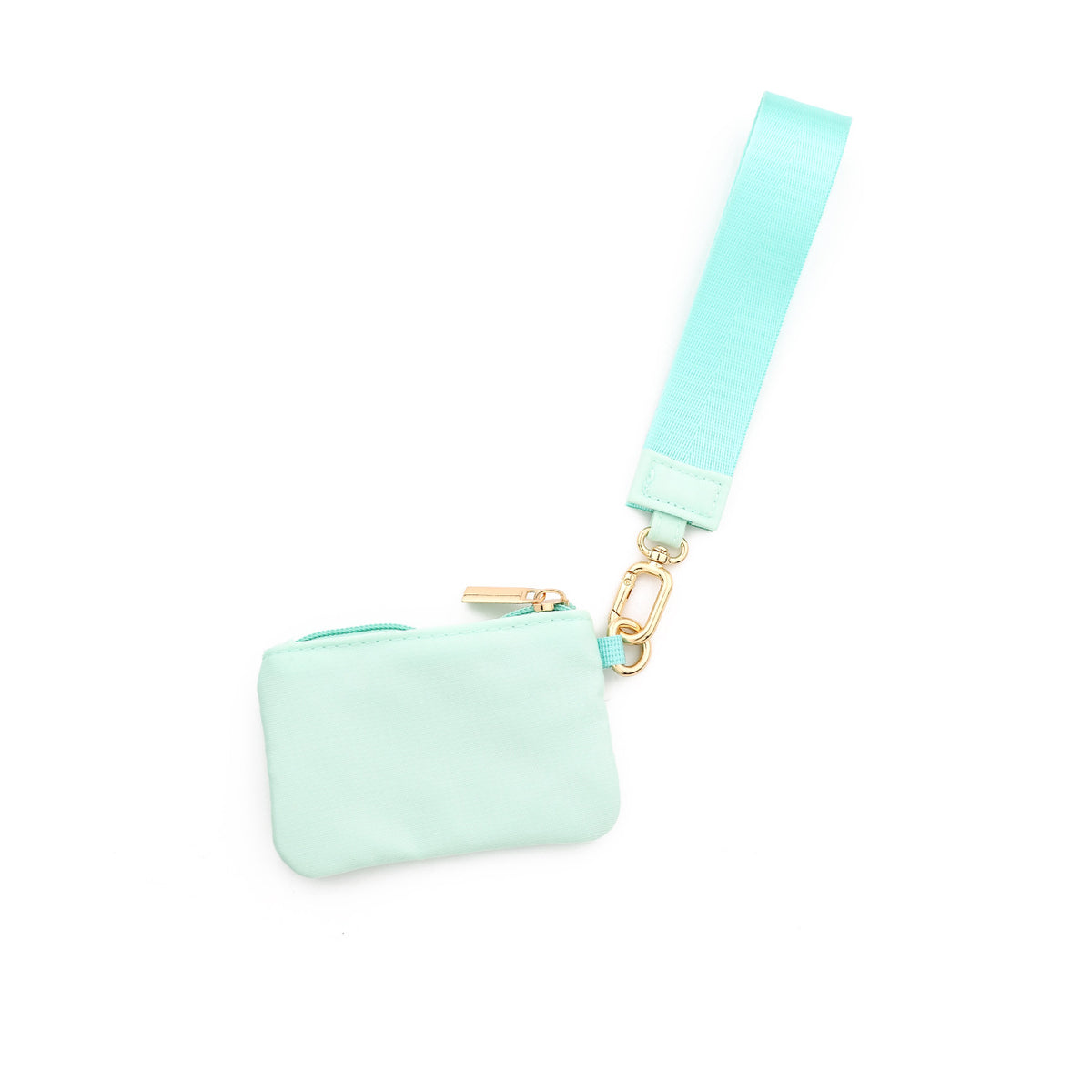 Mini Zip Coin Purse Wristlet Keychain - Mint