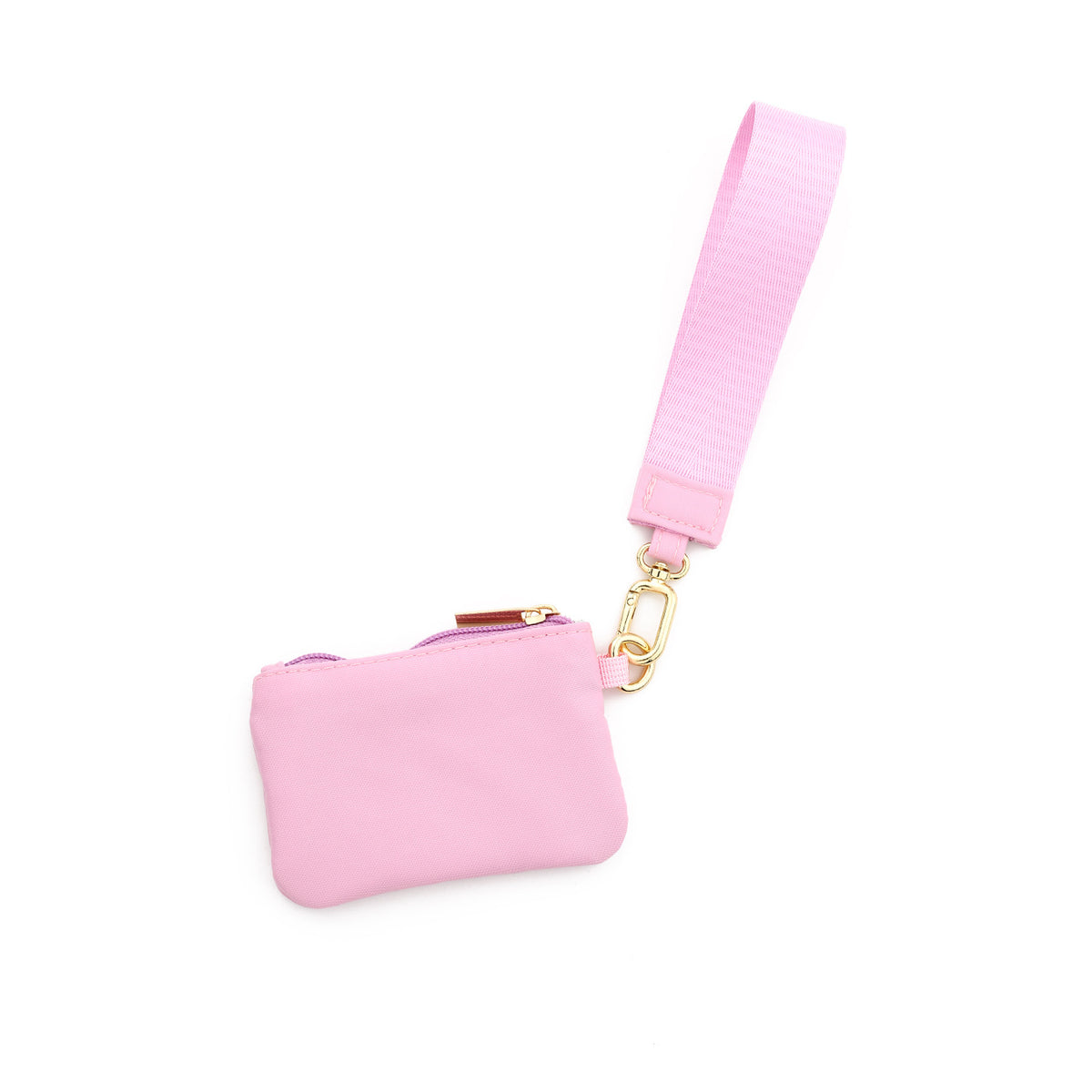 Mini Zip Coin Purse Wristlet Keychain - Pink