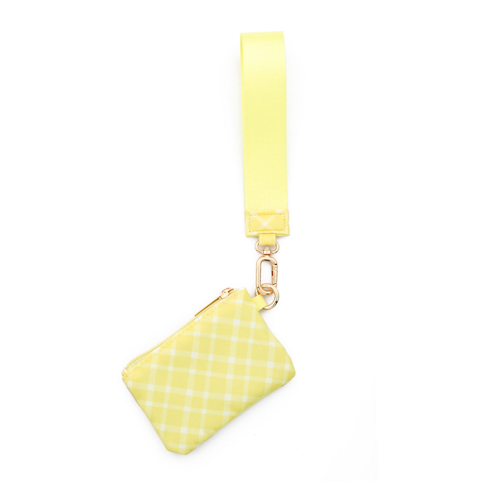 Mini Zip Coin Purse Wristlet Keychain - Yellow
