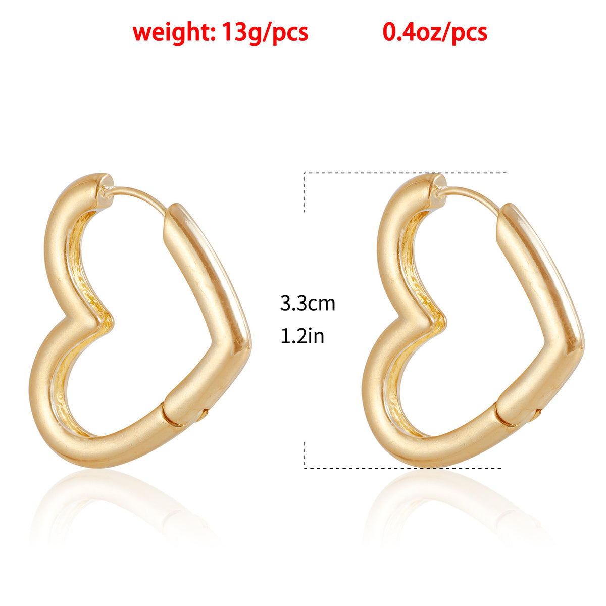 Open Heart Chunky Huggie Earrings - view 4