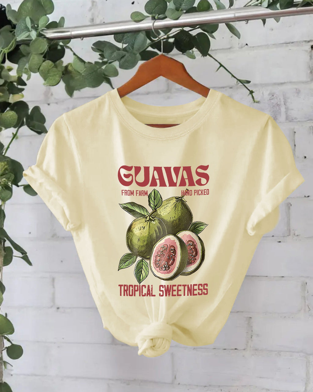 Guava Fruit Graphic Cotton Tee - Green_2
