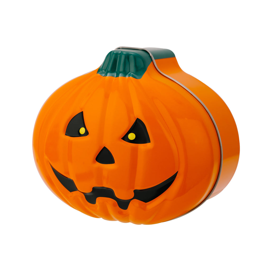 Jack-O'-Lantern Treat Tin With Lid, Halloween Decor - Box