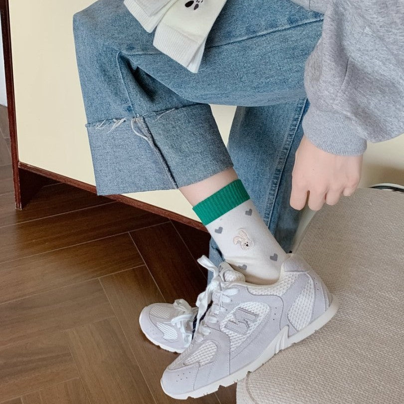 Cartoon Puppy And Bear Crew Socks - view 1