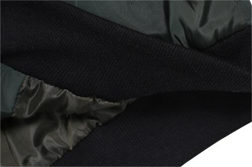 Ribbed Trim Zip Up Bomber Jacket - green - 5