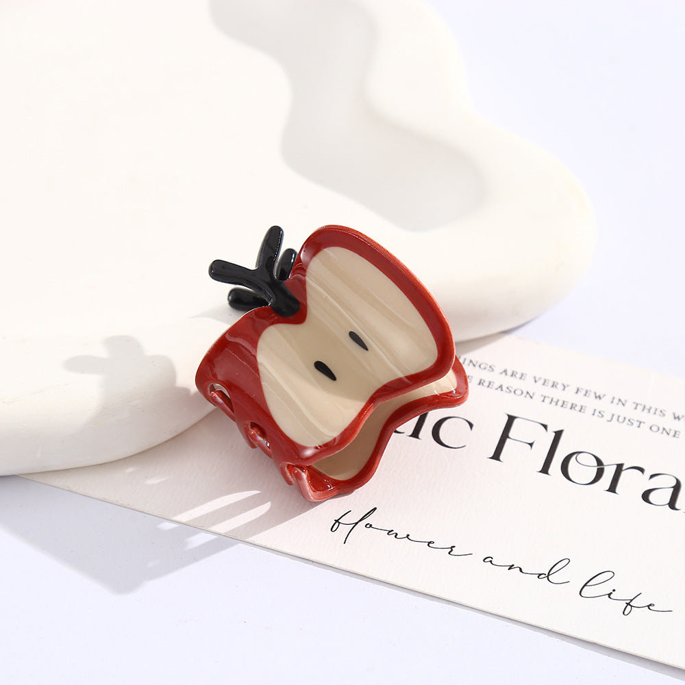 Sliced Apple Novelty Claw Clip - Red_1