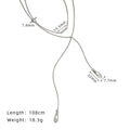Sleek Cone Drop Slider Necklace - Silvery