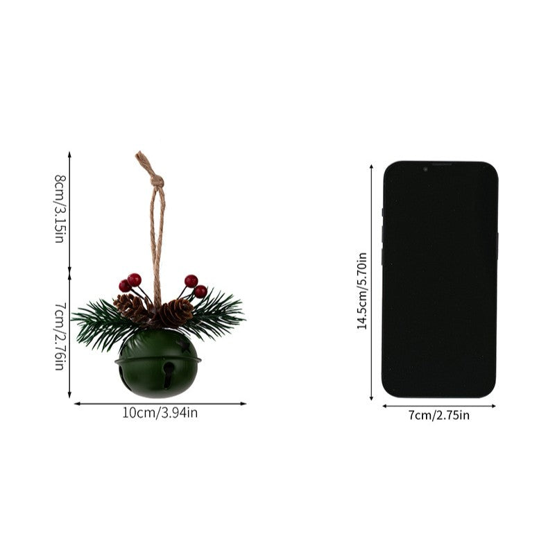 Rustic Jingle Bell Ornament with Pinecone Accent - view 2