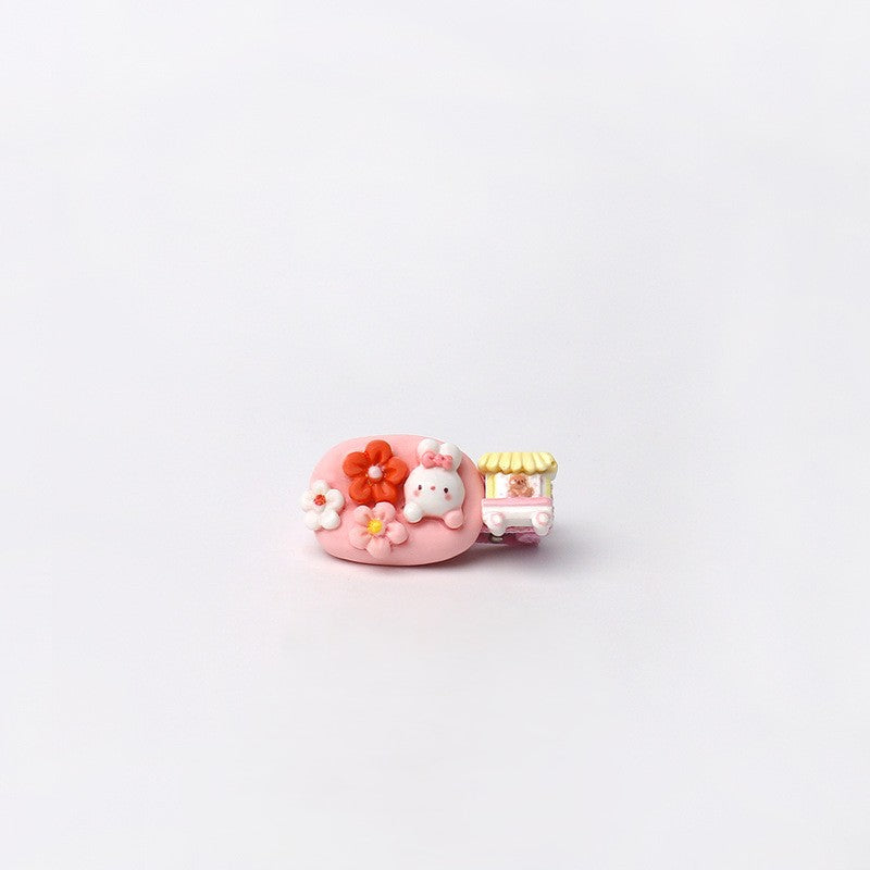 Bunny And Cake Resin Hair Clip - Color_1