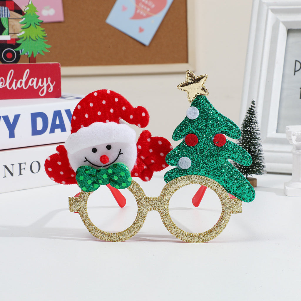 Glitter Christmas Party Glasses Holiday Photo Props - Color_02