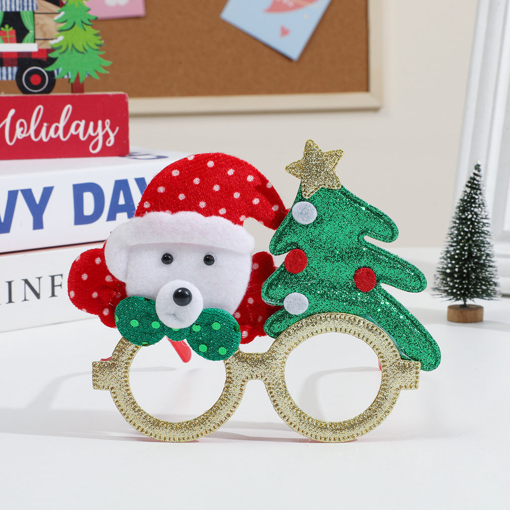 Glitter Christmas Party Glasses Holiday Photo Props - Color_03