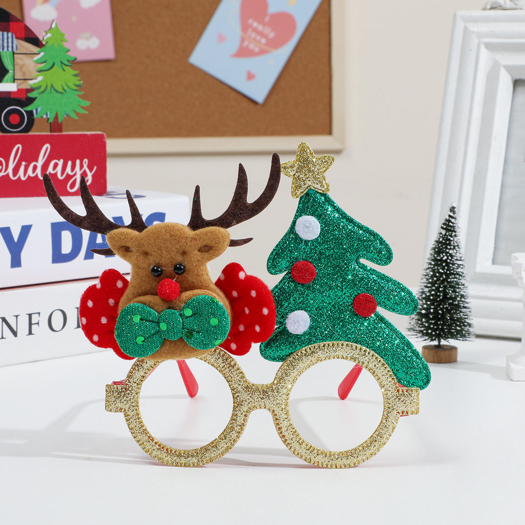 Glitter Christmas Party Glasses Holiday Photo Props - Color_04