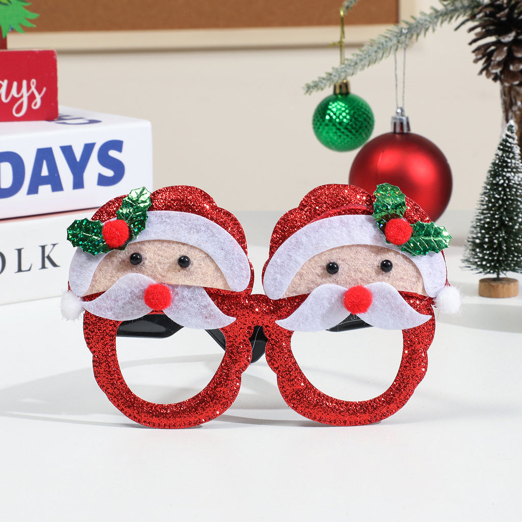 Glitter Christmas Party Glasses Holiday Photo Props - Color_05