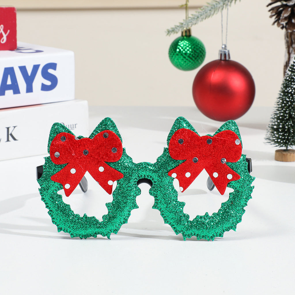 Glitter Christmas Party Glasses Holiday Photo Props - Color_07