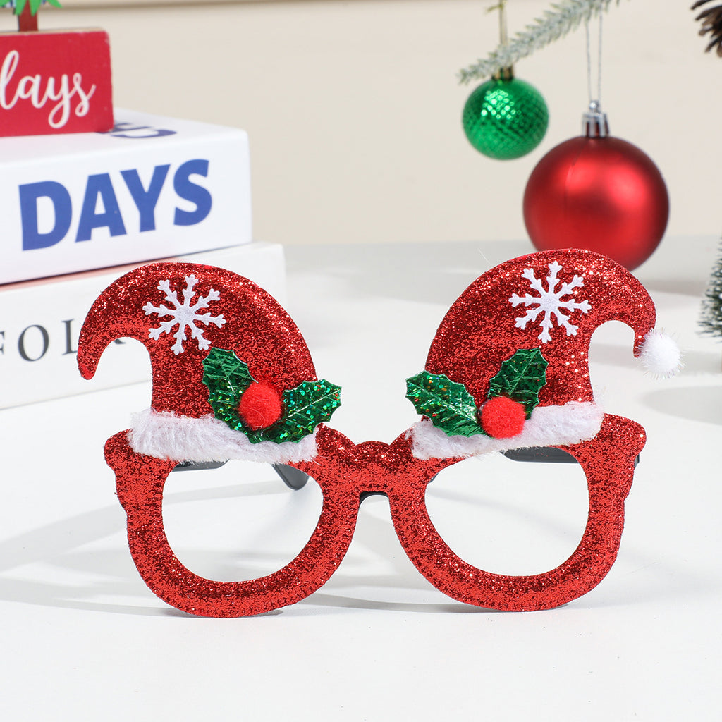 Glitter Christmas Party Glasses Holiday Photo Props - Color_08