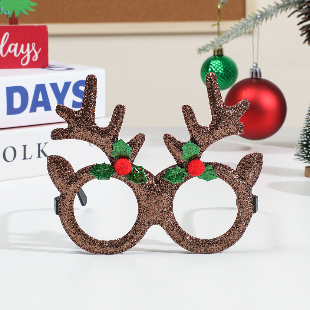 Glitter Christmas Party Glasses Holiday Photo Props - Color_10