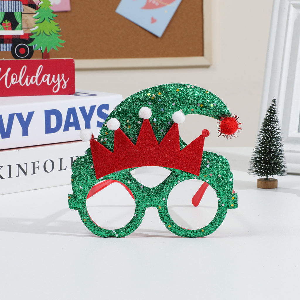 Glitter Christmas Party Glasses Holiday Photo Props - Color_19