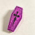 Coffin Shaped Hair Claw Clip With Gothic Cross - Purple