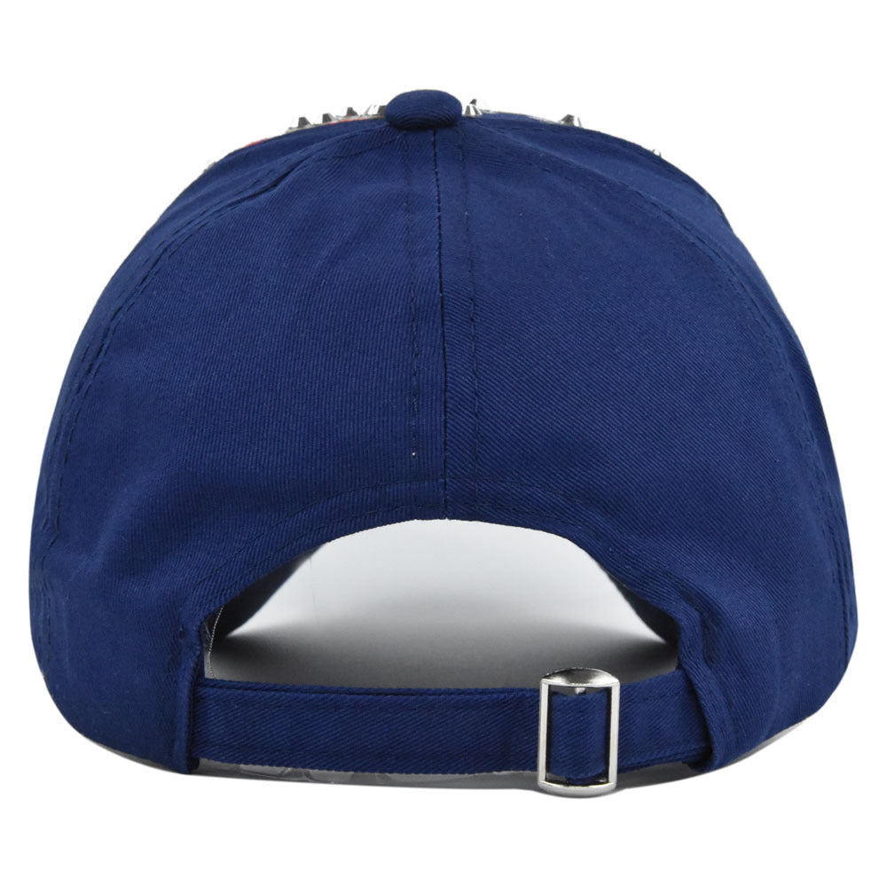 Rhinestone American Flag Baseball Cap - navyblue - 1