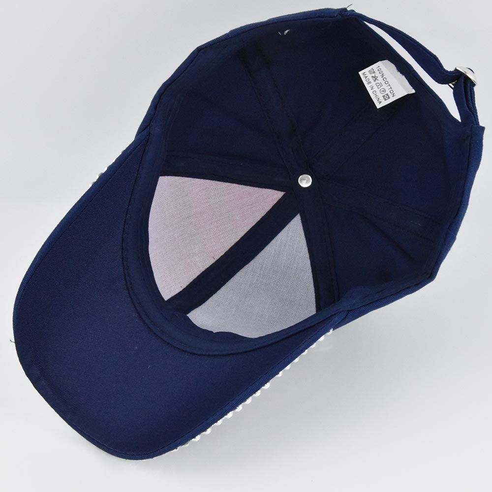Rhinestone American Flag Baseball Cap - navyblue - 5