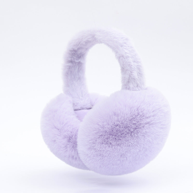 Soft Fluffy Plush Wide Band Earmuffs - LightPurple