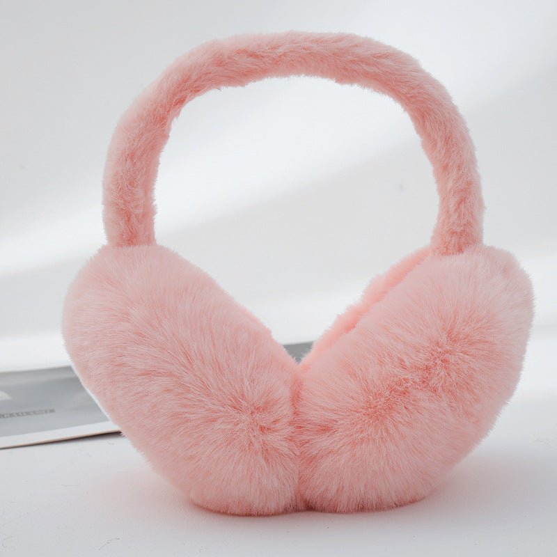 Soft Fluffy Plush Wide Band Earmuffs - Pink