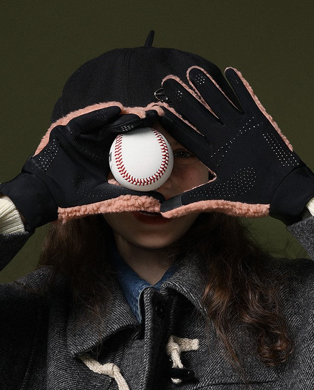 Sherpa Fleece Touchscreen Cycling Sport Gloves - Pink - 3