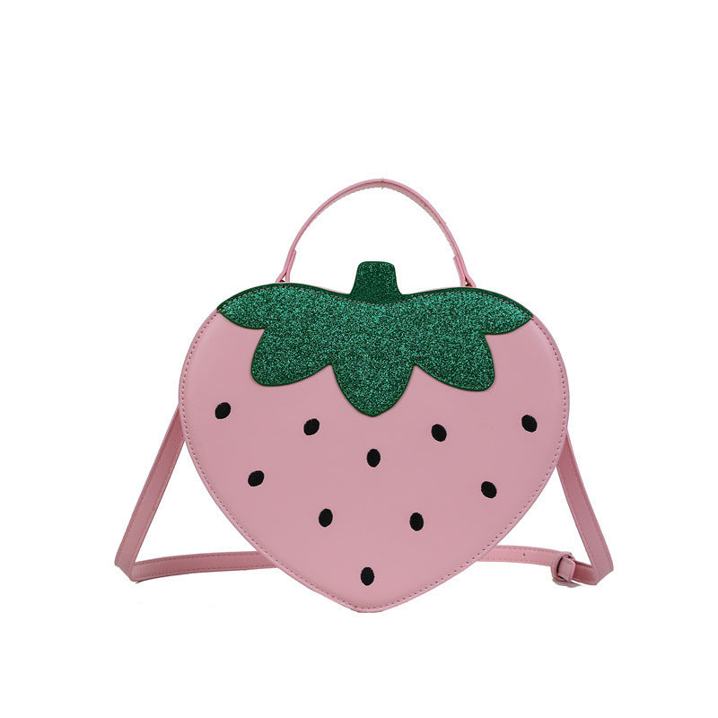 Strawberry Fruit Novelty Crossbody Bag - Pink