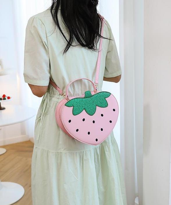 Strawberry Fruit Novelty Crossbody Bag - Pink - 1