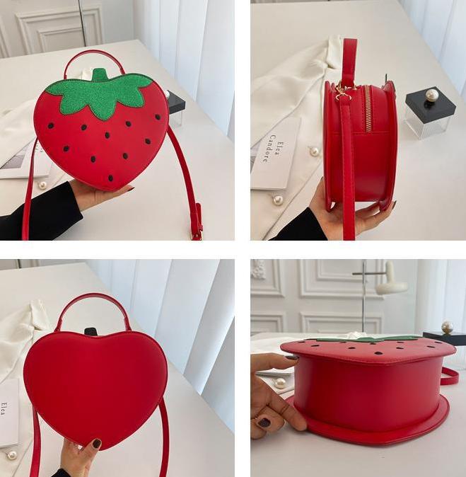 Strawberry Fruit Novelty Crossbody Bag - Red - 1