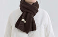 Chunky Ribbed Knit Winter Scarf - DarkCoffee