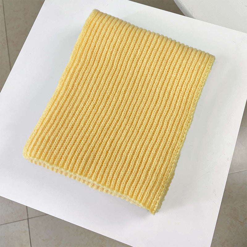 Chunky Ribbed Knit Winter Scarf - LightYellow