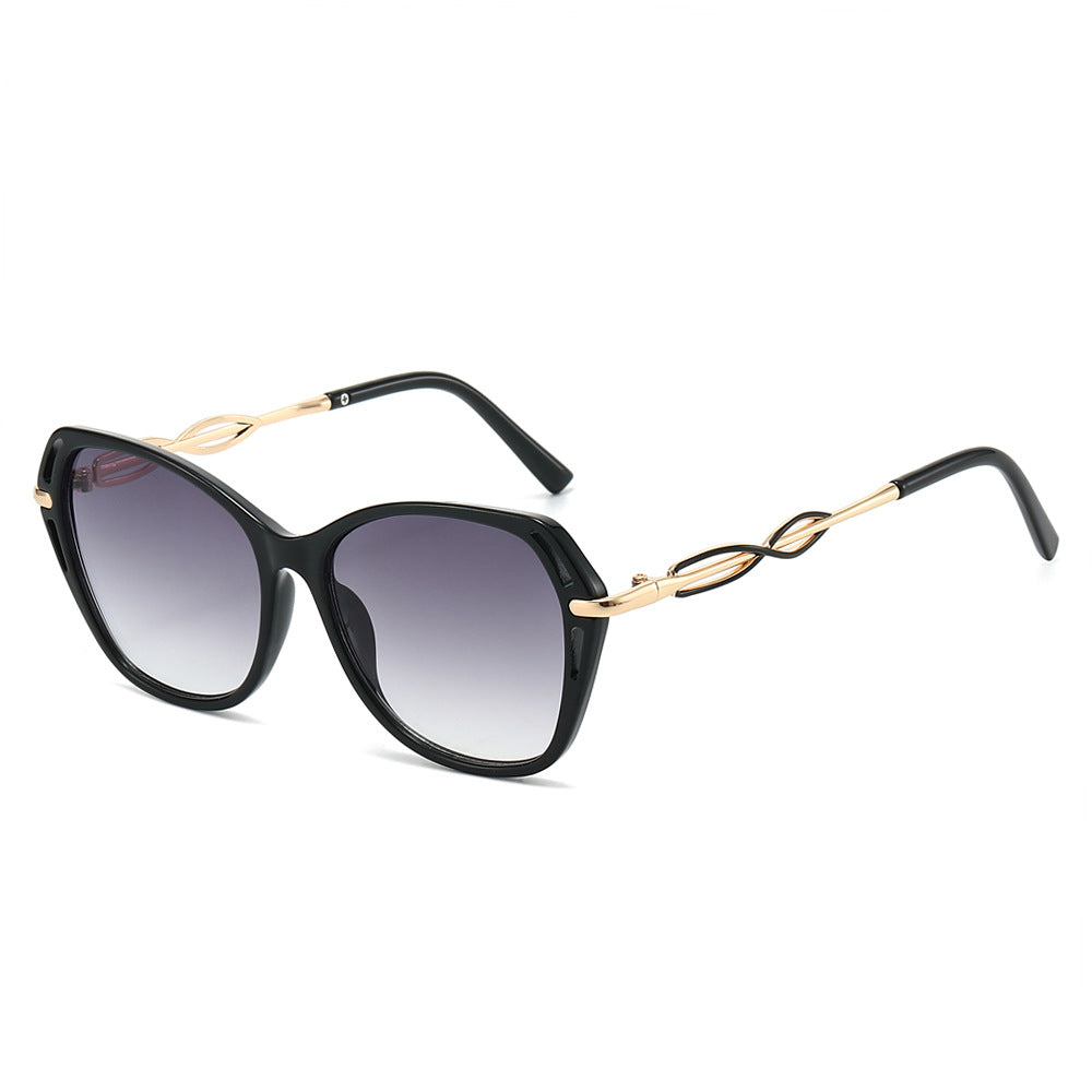 Oversized Butterfly Frame Gradient Sunglasses - Black