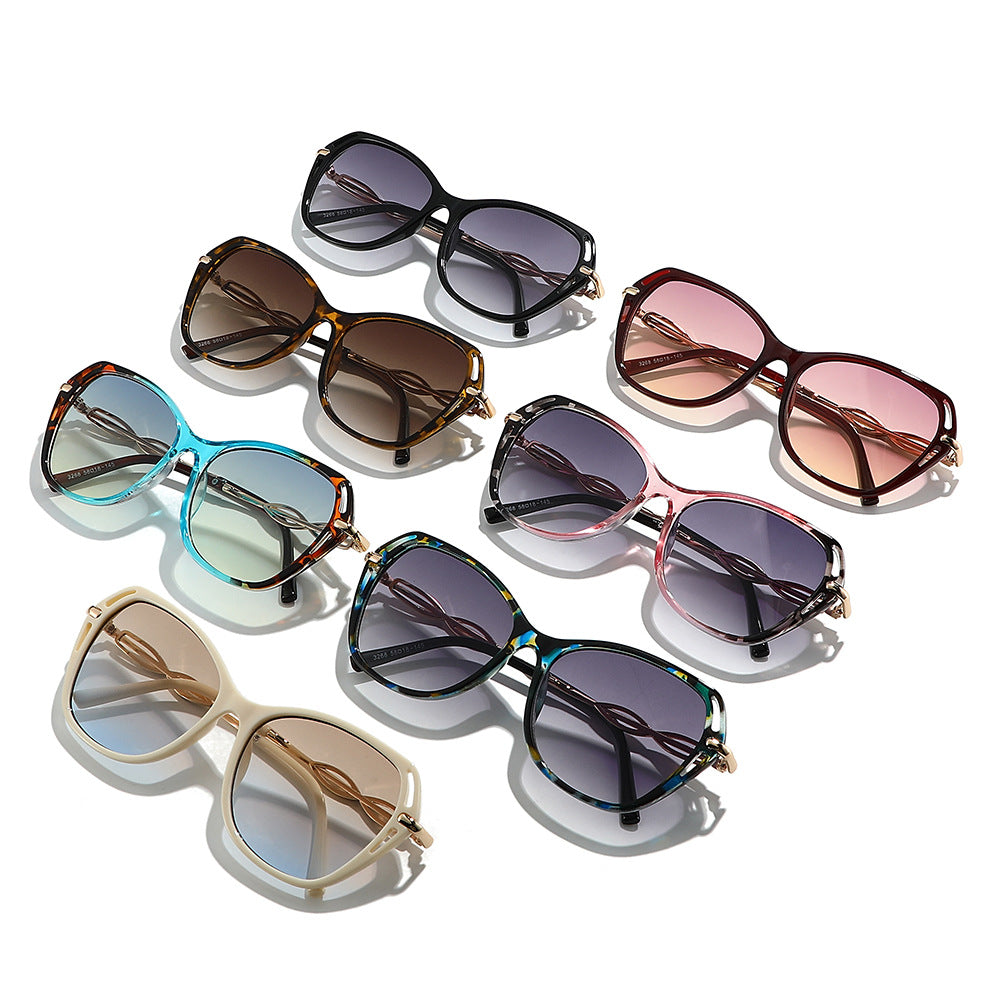 Oversized Butterfly Frame Gradient Sunglasses - Black - 2
