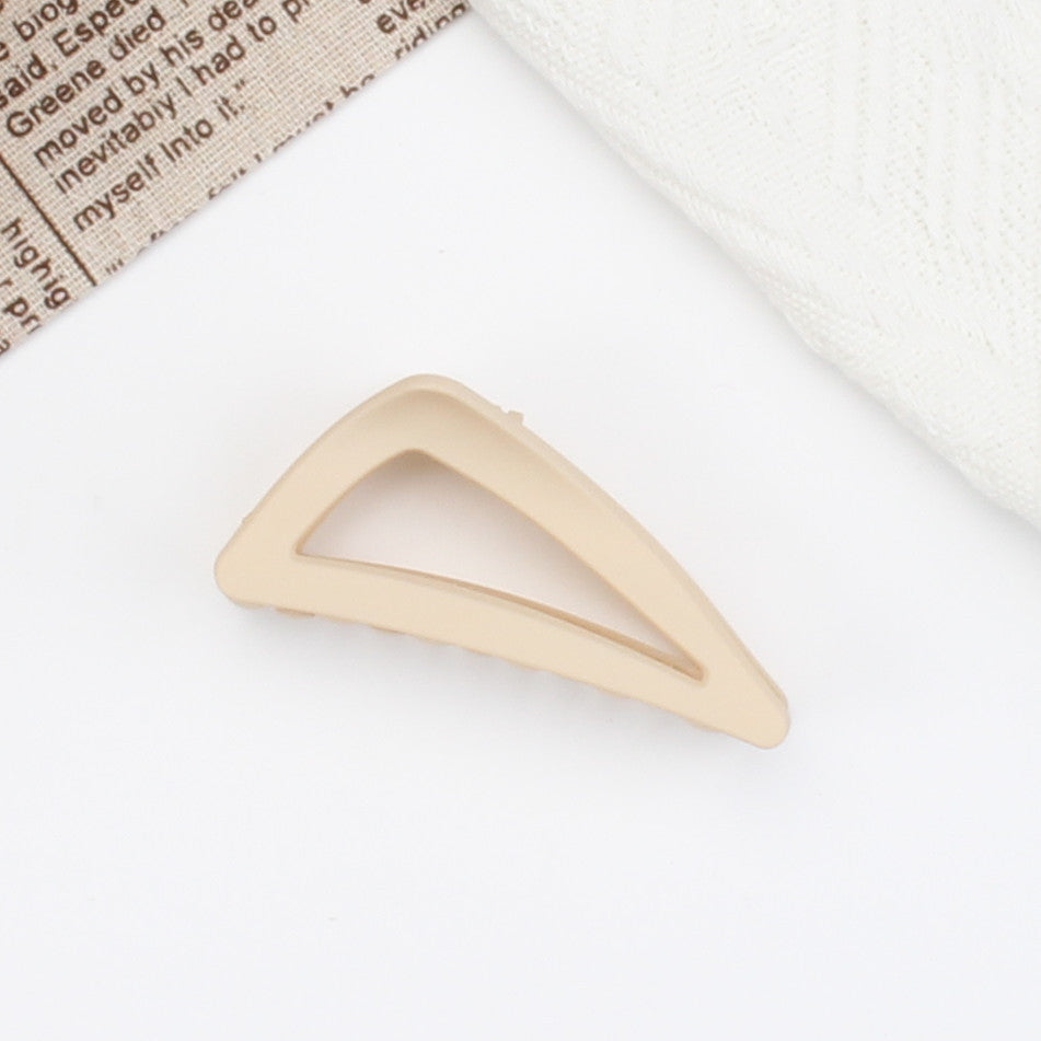 Matte Triangle Geometric Hair Claw Clip - Beige
