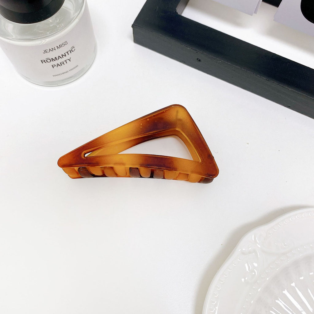 Matte Triangle Geometric Hair Claw Clip - Coffee