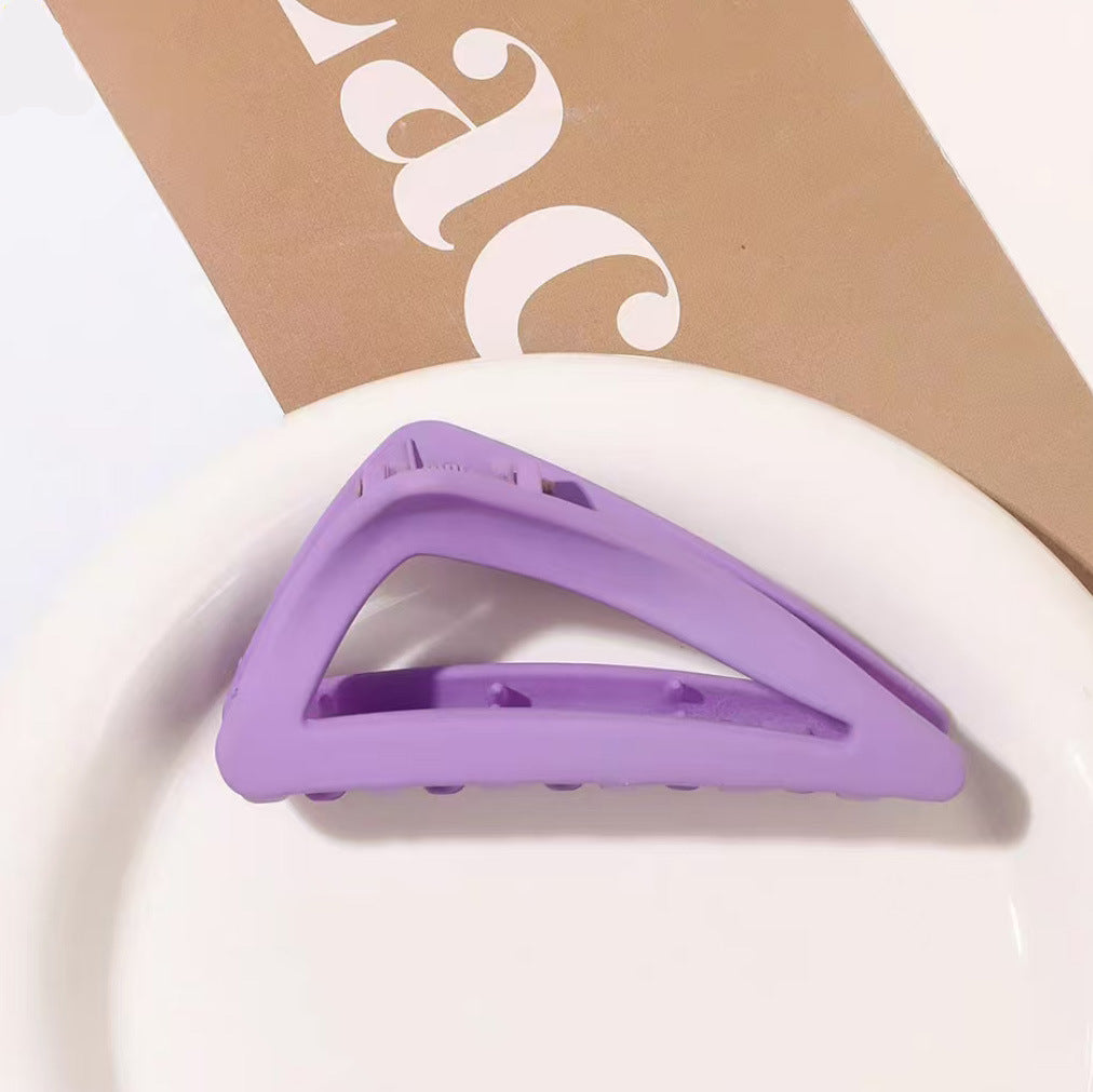 Matte Triangle Geometric Hair Claw Clip - DeepPurple