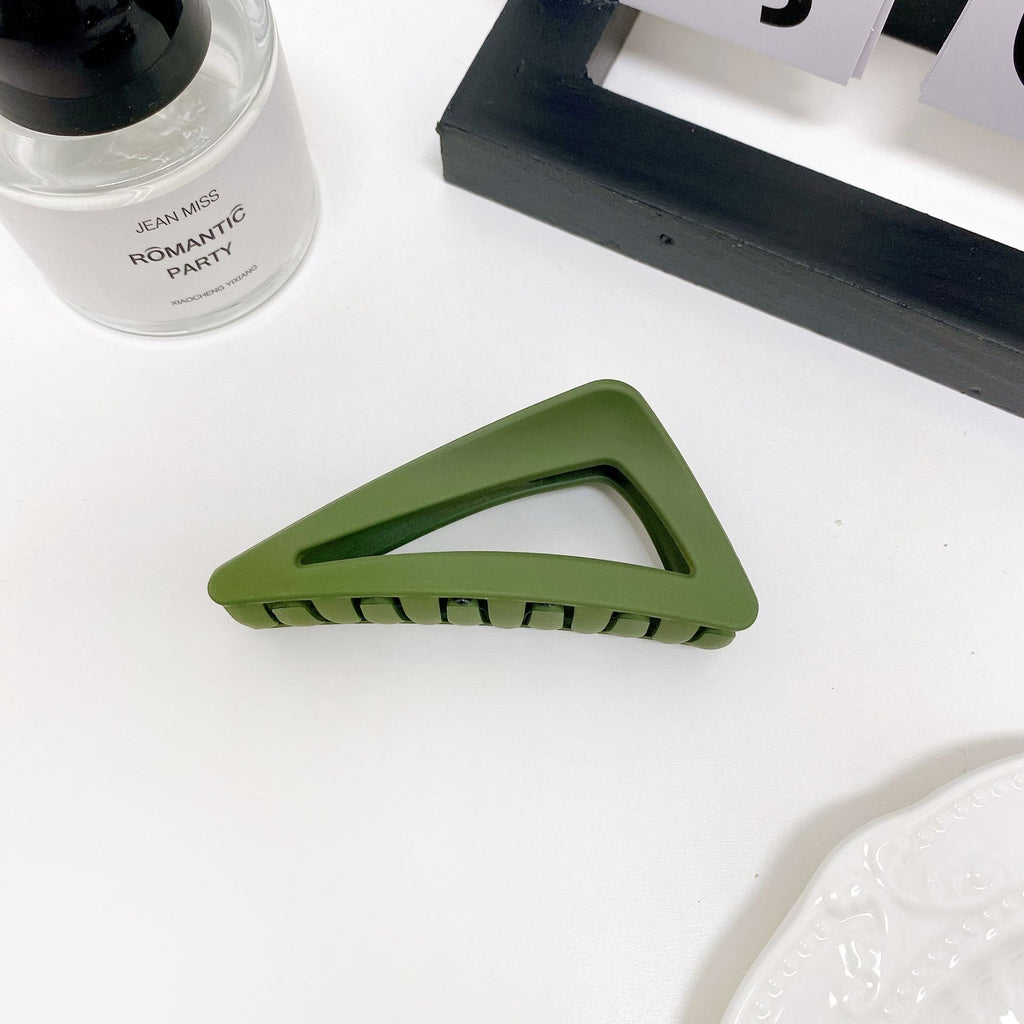 Matte Triangle Geometric Hair Claw Clip - Green