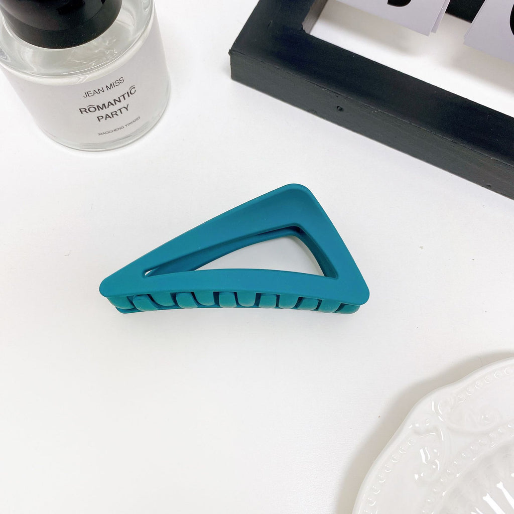 Matte Triangle Geometric Hair Claw Clip - LakeBlue