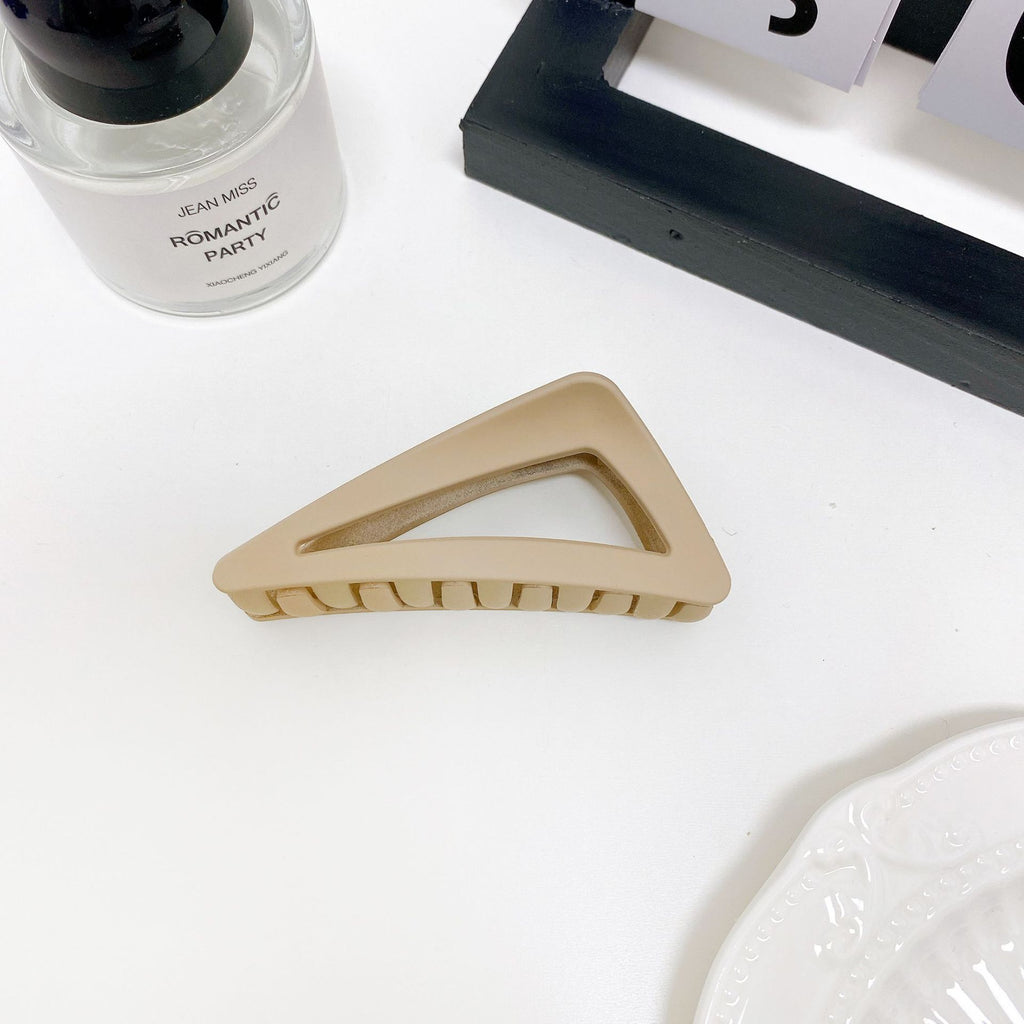 Matte Triangle Geometric Hair Claw Clip - LightCoffee