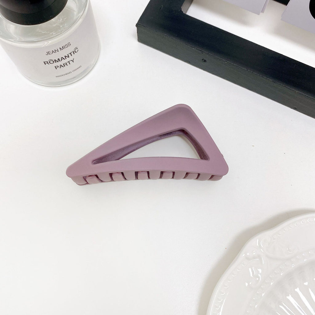 Matte Triangle Geometric Hair Claw Clip - Purple