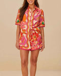Retro Floral Shirt And Shorts Set - Decor