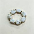 Chunky Marble Effect Resin Beaded Stretch Bracelet - White_1