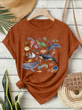 Sea Creature Graphic Short Sleeve Tee - Brown
