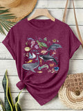 Sea Creature Graphic Short Sleeve Tee - Purple