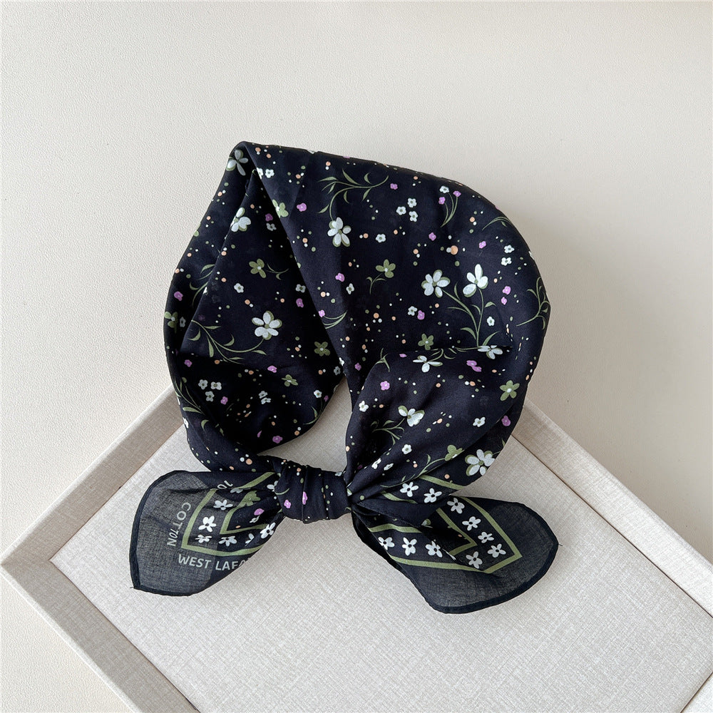 Vintage Garden Print Square Bandana Scarf - NO04