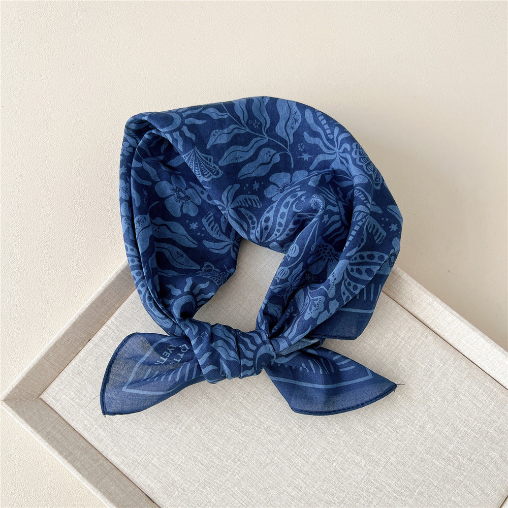 Vintage Garden Print Square Bandana Scarf - NO13