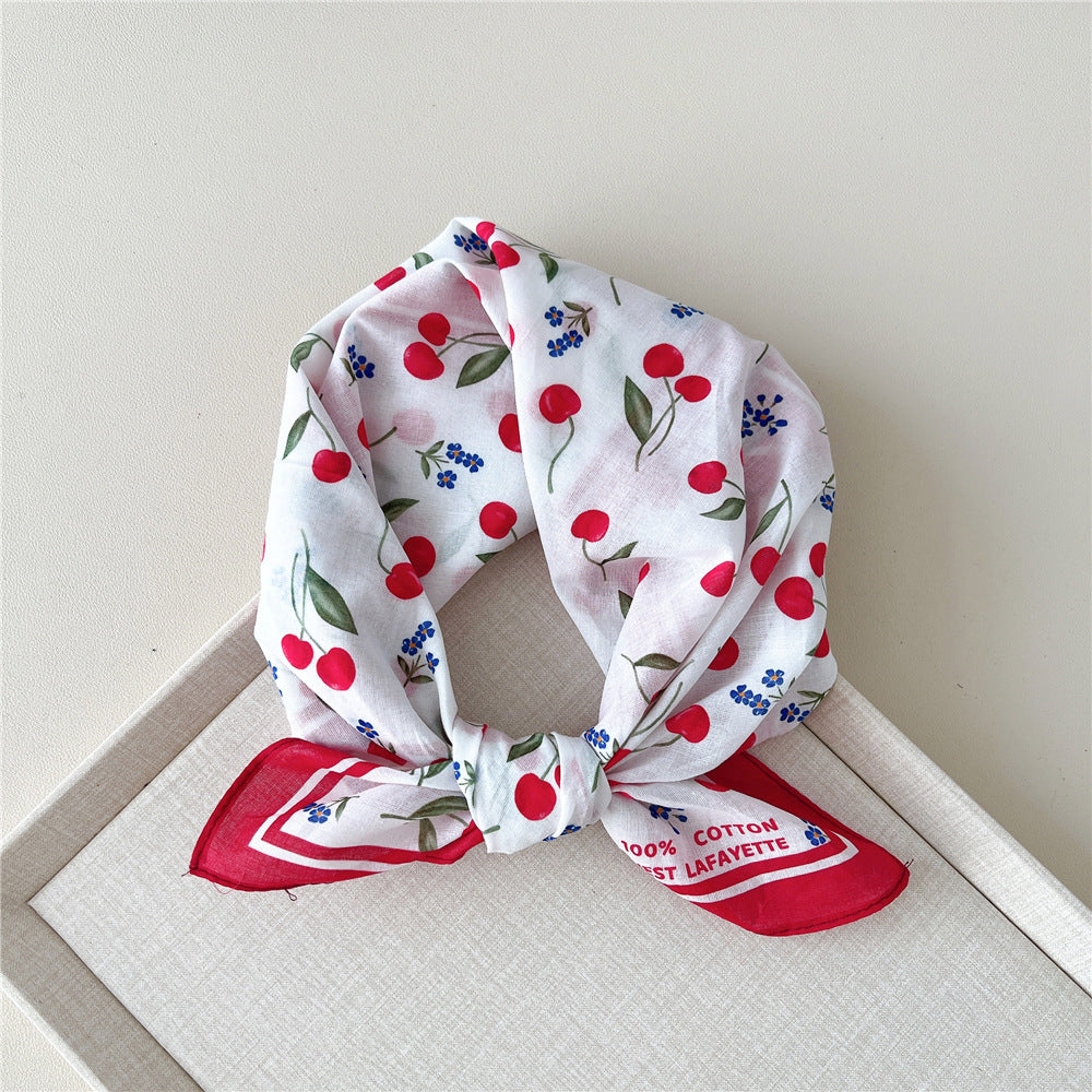 Vintage Garden Print Square Bandana Scarf - NO21