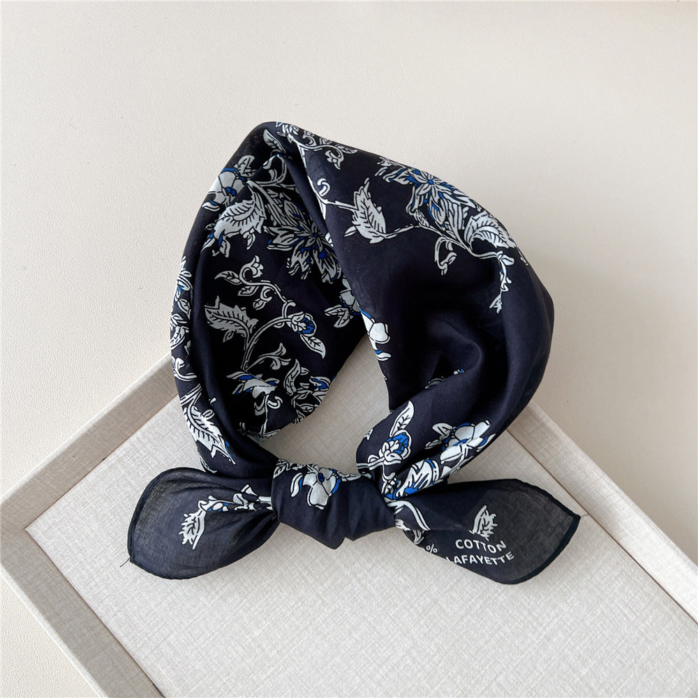 Vintage Garden Print Square Bandana Scarf - NO22