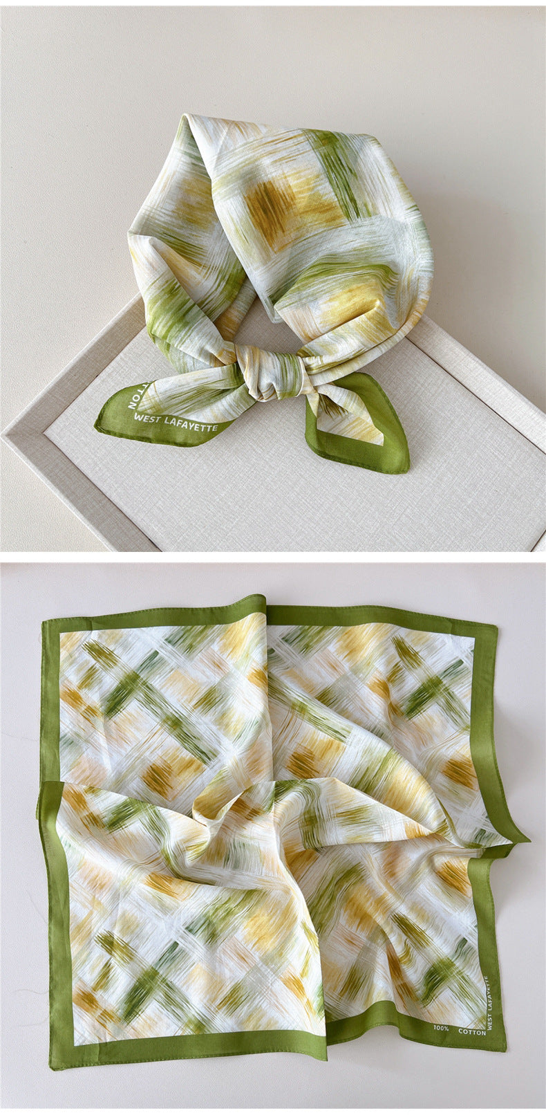 Vintage Garden Print Square Bandana Scarf - view 27