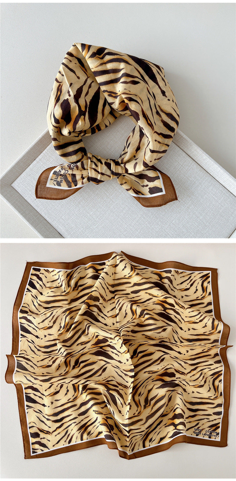 Vintage Garden Print Square Bandana Scarf - view 29